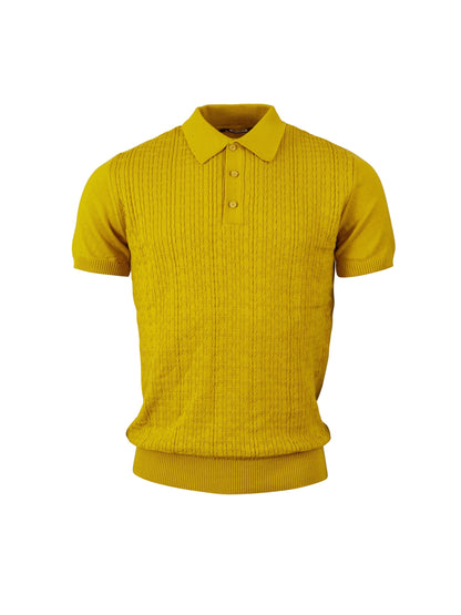 Men's Knitted polo - Mustard