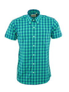 Men's Green Check Shirt- CK-62