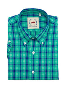 Men's Green Check Shirt- CK-62