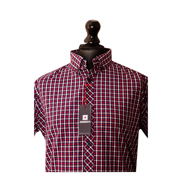 Short sleeve Checker shirt Burgundy