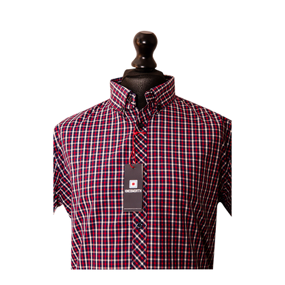 Short sleeve Checker shirt Burgundy