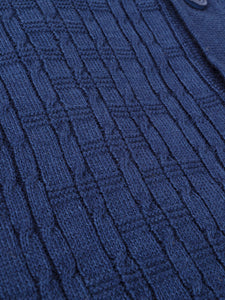 Men's Knitted polo - Denim Blue