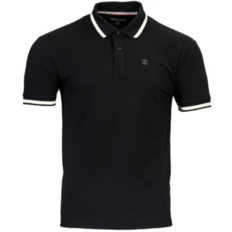 Knebworth Black Polo - Waffle Body