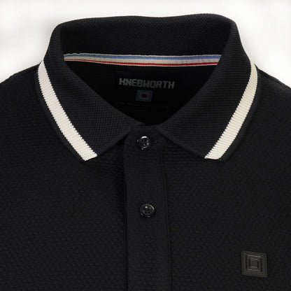 Knebworth Black Polo - Waffle Body