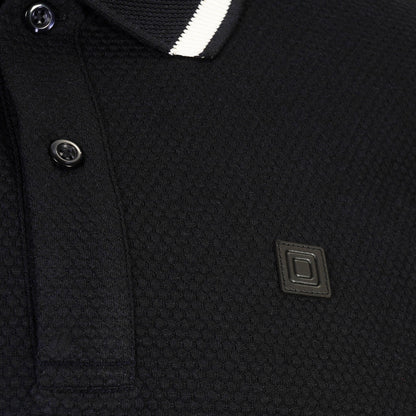 Knebworth Black Polo - Waffle Body